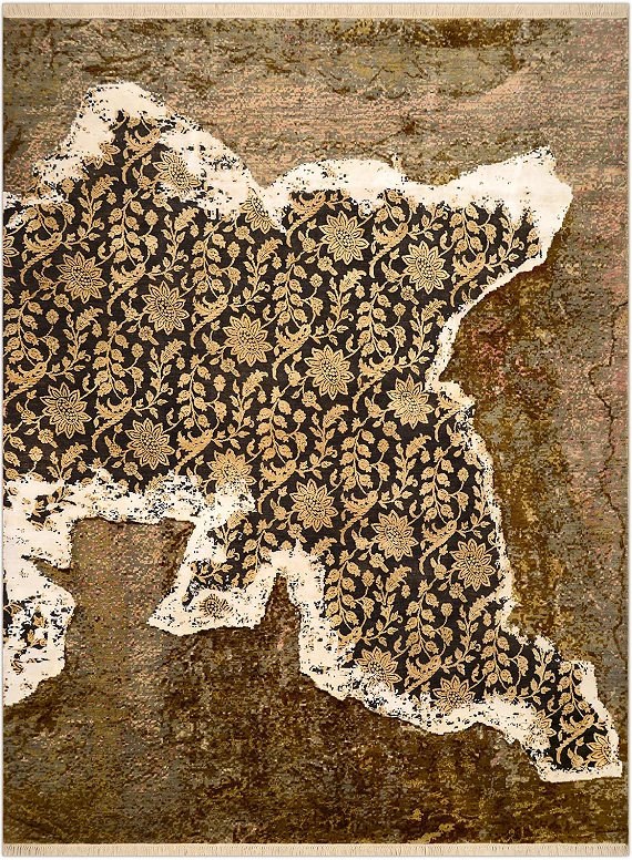 Современный Индийский ковер Artefact №2046 313x242cm из шерсти и шелка в стиле неоклассика