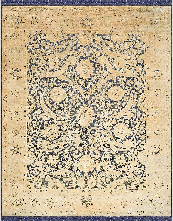 Современный Индийский ковер Bengal №2462 288x237cm из шерсти и шелка в стиле неоклассика