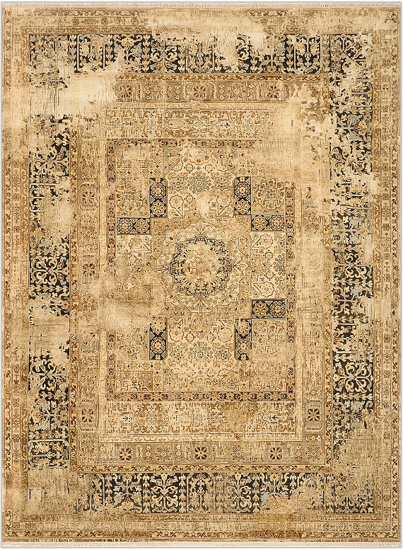 Современный Индийский ковер Artefact №2977 366x274cm из шерсти и шелка в стиле неоклассика