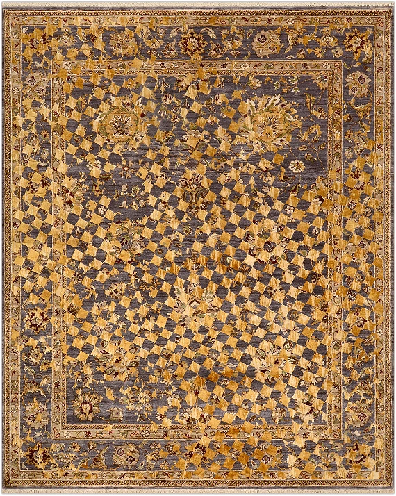 Современный Индийский ковер Artefact №2083 301x241cm из шерсти и шелка в стиле неоклассика