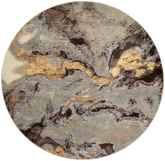 Индийский Element ковер №3826 200x200cm из шелка и шерсти