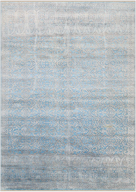 Современный Индийский ковер Buta №2767 242x172cm из шерсти и шелка в стиле неоклассика