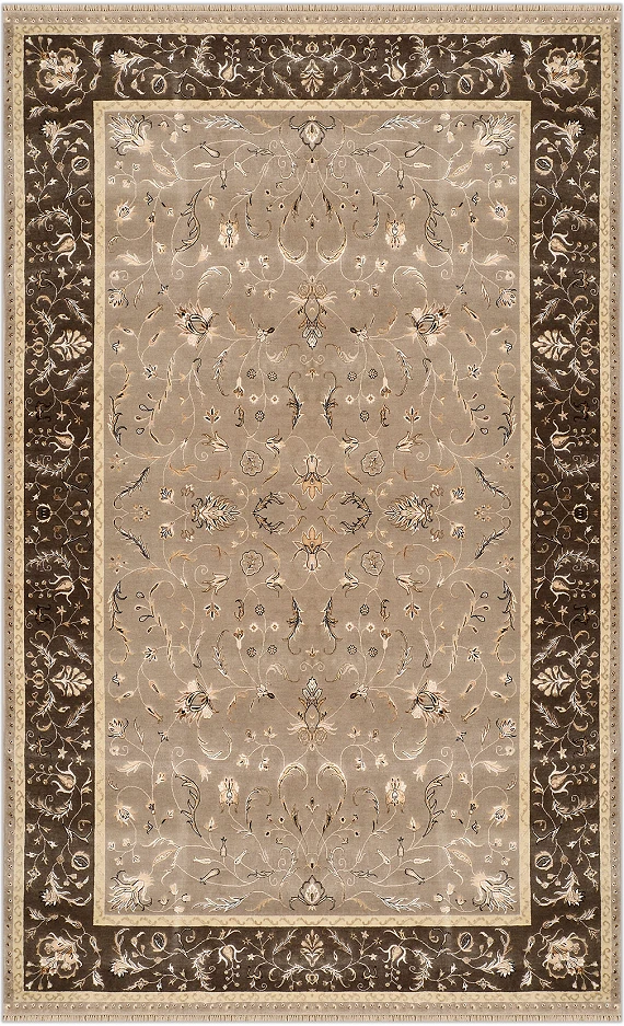 Индийский Tabrizi ковер №2562 293x191cm из шелка и шерсти