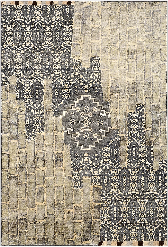 Современный Индийский ковер Artefact №3097 287x199cm из шерсти и шелка в стиле неоклассика