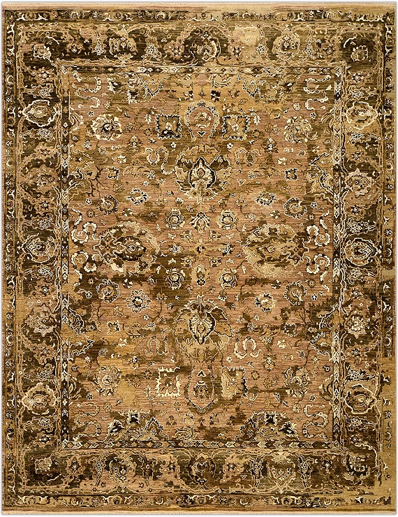 Современный Индийский ковер Shabby Classic №2032 310x239cm из шерсти и бамб. шелка в стиле неоклассика