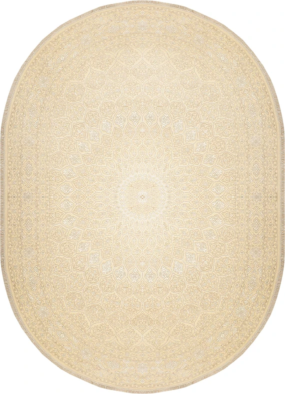 Современный Индийский ковер Gombad Neo №3141 350x250cm из шерсти и шелка в стиле неоклассика