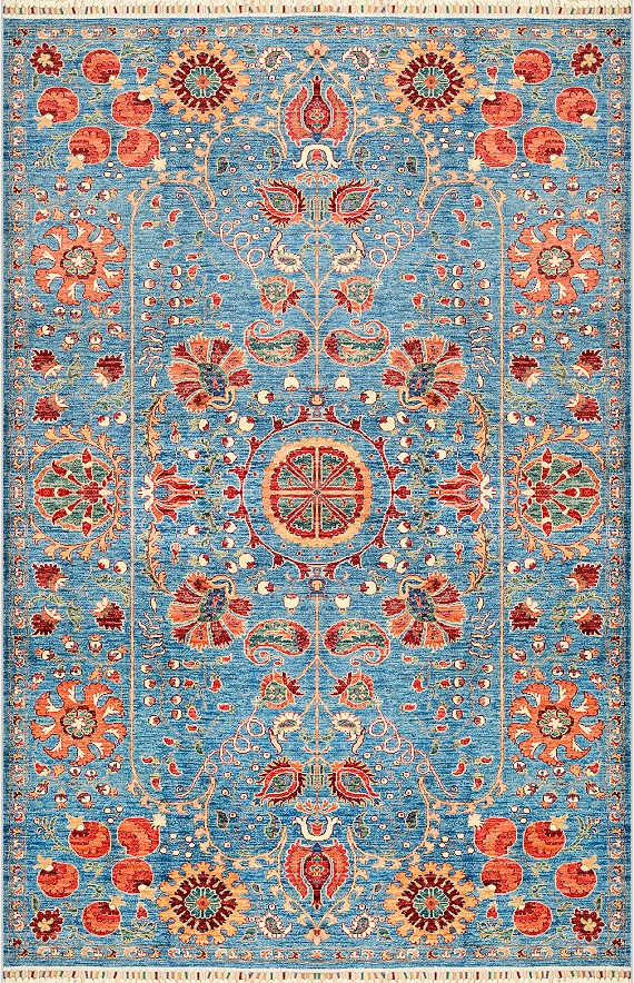 Шерстяной Пакистанский ковер Suzani №3904 276x181cm