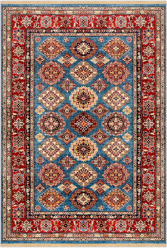 Шерстяной Азербайджанский ковер Kazakh №3919 221x150cm