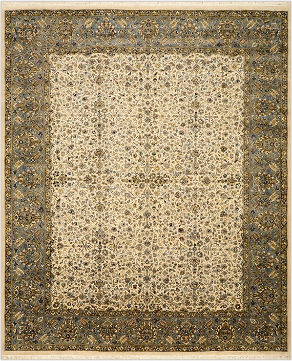 Шерстяной Индийский ковер Kashan Jaipuri №1084 306x251cm
