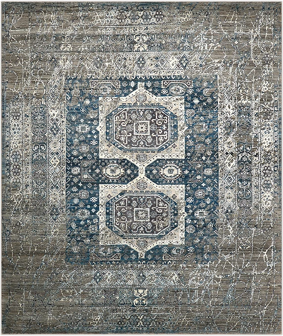 Современный Индийский ковер Artefact №3941 301x257cm из шерсти и бамб. шелка в стиле неоклассика