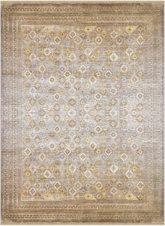 Современный Индийский ковер Kashkar №3087 368x275cm из бамбукового шелка в стиле неоклассика