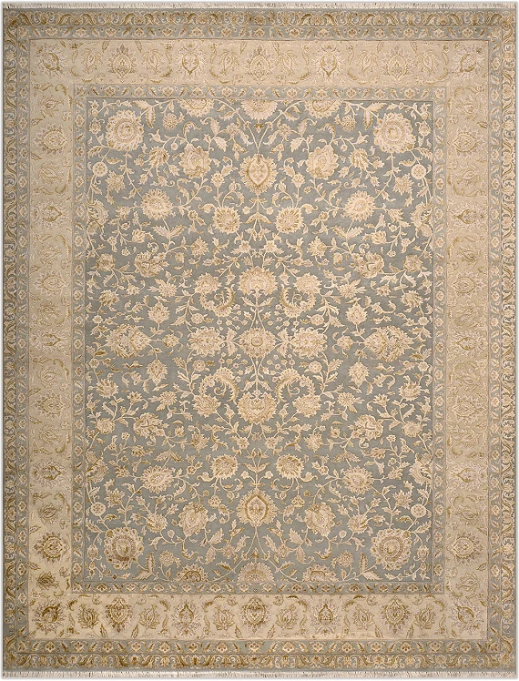 Современный Индийский ковер Rajastan Neo №2497 359x274cm из шерсти и шелка в стиле неоклассика