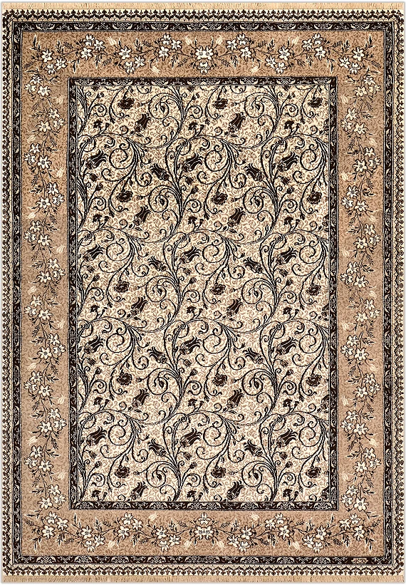 Индийский Lily ковер №2675 214x151cm из шелка и шерсти