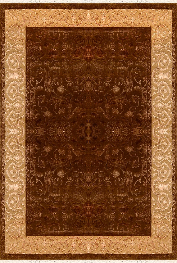 Современный Индийский ковер Renaissance №2132 179x122cm из шерсти и шелка в стиле неоклассика