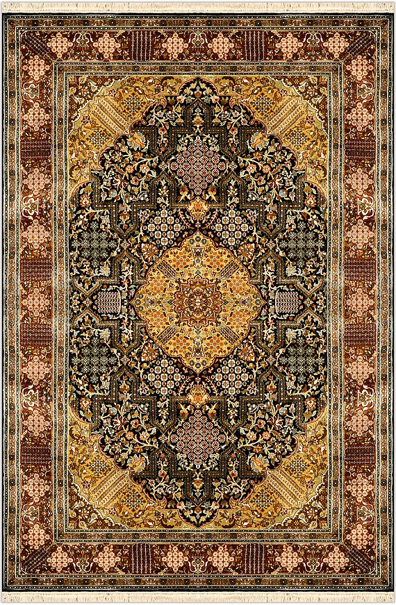 Шелковый Индийский ковер Kashmir №1658 191x125cm