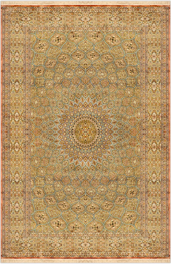 Шелковый Индийский ковер Gombad №1675 289x186cm