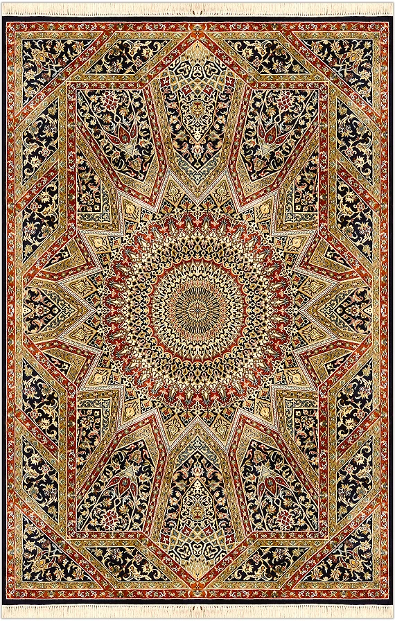 Шелковый Индийский ковер Gombad Kashmiri №2794 193x127cm