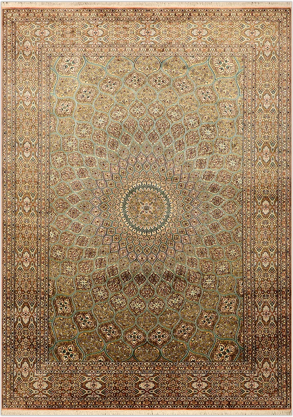 Шелковый Индийский ковер Gombad №1732 346x247cm