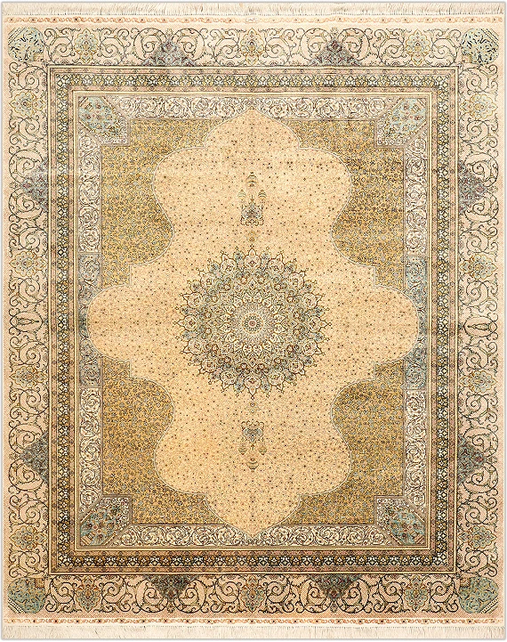 Шелковый Индийский ковер Medallion №3037 250x205cm