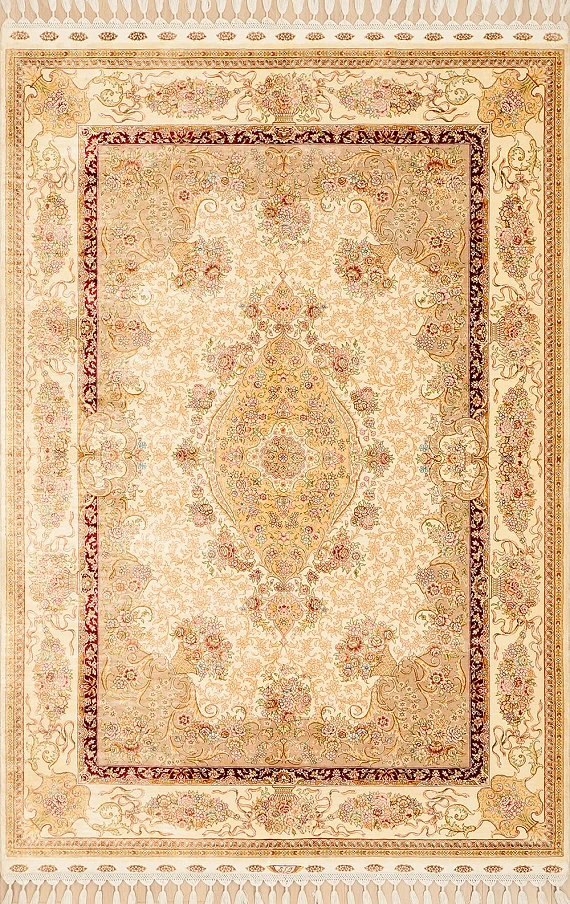 Современный Индийский ковер Aubusson №2660 185x126cm из шелка в стиле неоклассика