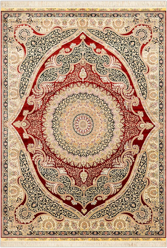 Шелковый Индийский ковер Medallion №1594 222x154cm