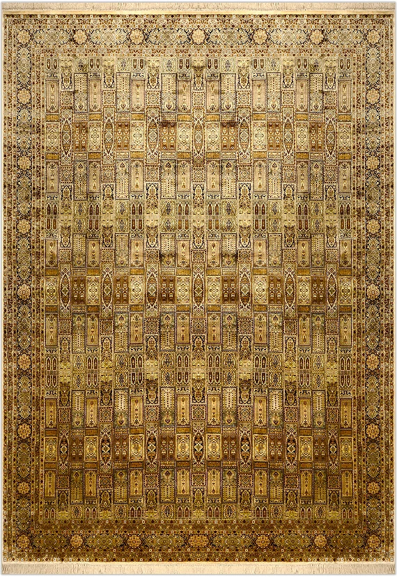 Шелковый Индийский ковер Heshti №1657 380x274cm