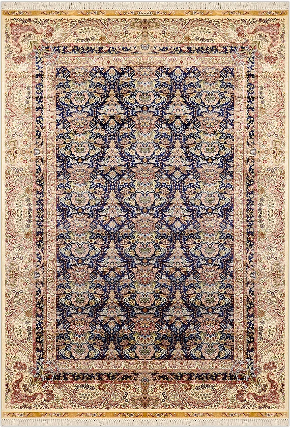 Современный Турецкий ковер Rocaille №1663 185x125cm из шелка в стиле неоклассика