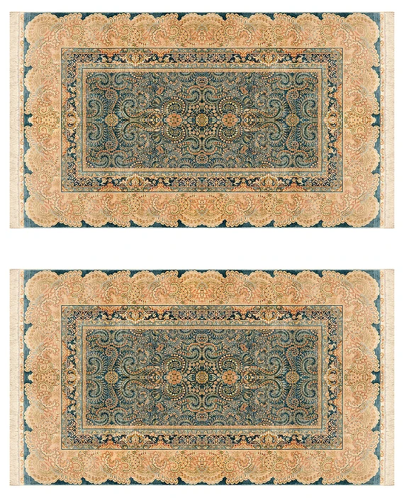 Шелковый Индийский ковер De Fleur №1668 203x124cm