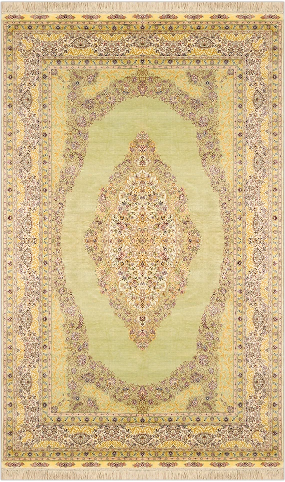 Шелковый Индийский ковер Medallion №1614 250x154cm