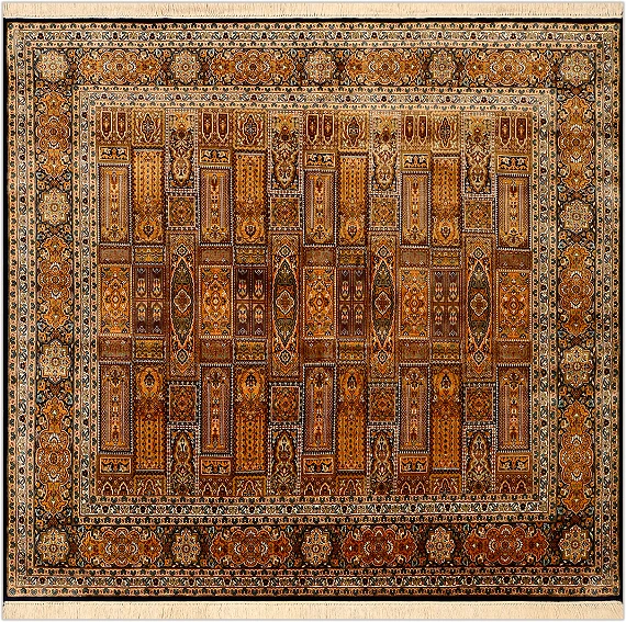 Шелковый Индийский ковер Heshti №1632 186x171cm