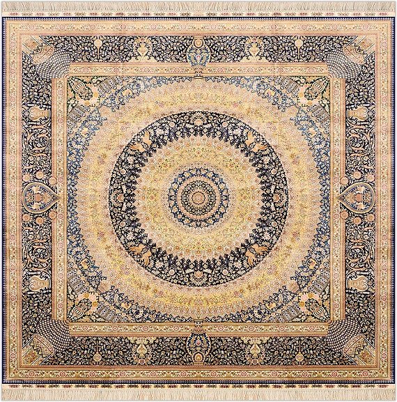 Шелковый Индийский ковер Medallion №2441 247x241cm