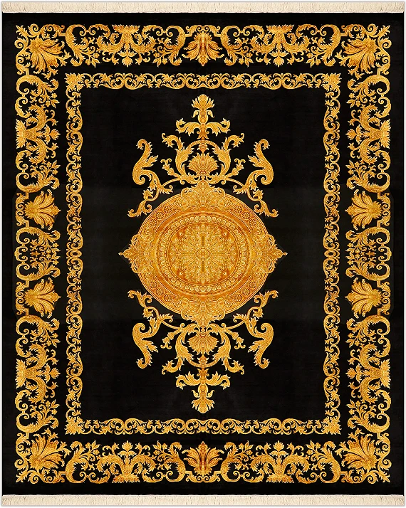 Современный Индийский ковер Savoneri №1636 246x203cm из шелка в стиле неоклассика