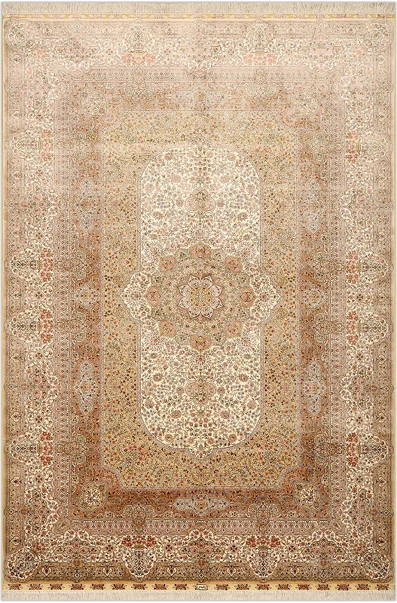 Шелковый Индийский ковер Medallion №1715 300x206cm