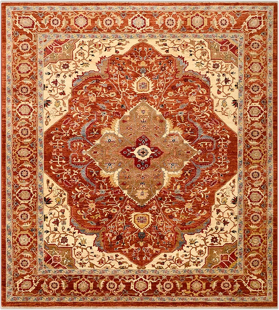 Шерстяной Пакистанский ковер Heriz №1061 310x281cm