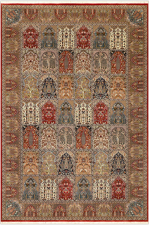 Индийский Paradise Garden ковер №2491 306x205cm из шелка и шерсти