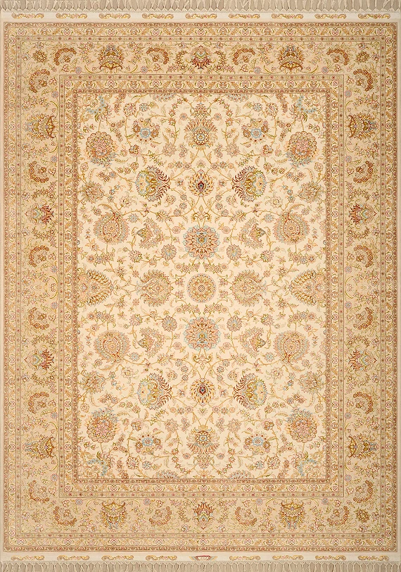 Индийский Afshan ковер №3339 356x254cm из шелка и шерсти