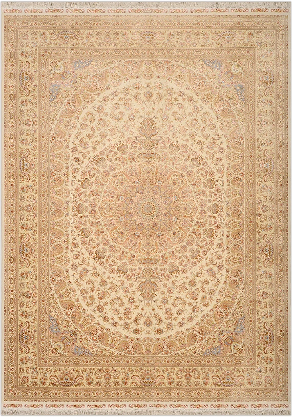 Индийский Hereke ковер №3337 355x258cm из шелка и шерсти