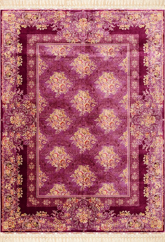 Современный Индийский ковер Aubusson №1584 238x170cm из шелка в стиле неоклассика