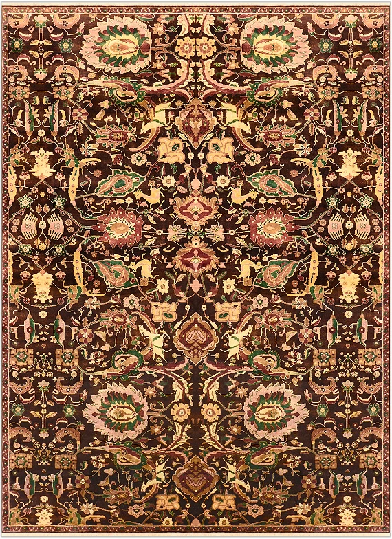 Шерстяной Индийский ковер Sultanabad №1015 363x273cm