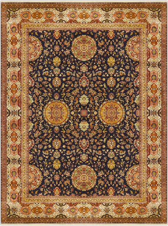 Шерстяной Индийский ковер Agra Luxe №1046 379x279cm