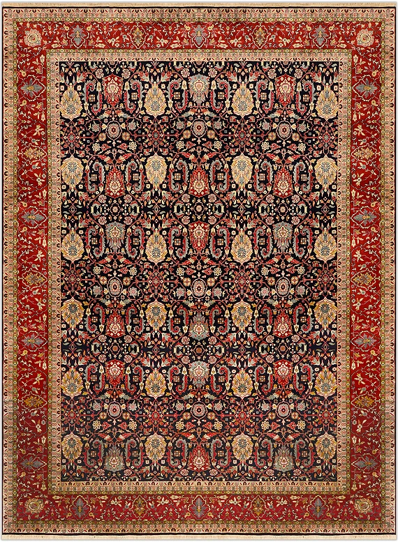 Шерстяной Индийский ковер Sultanabad №1070 378x274cm