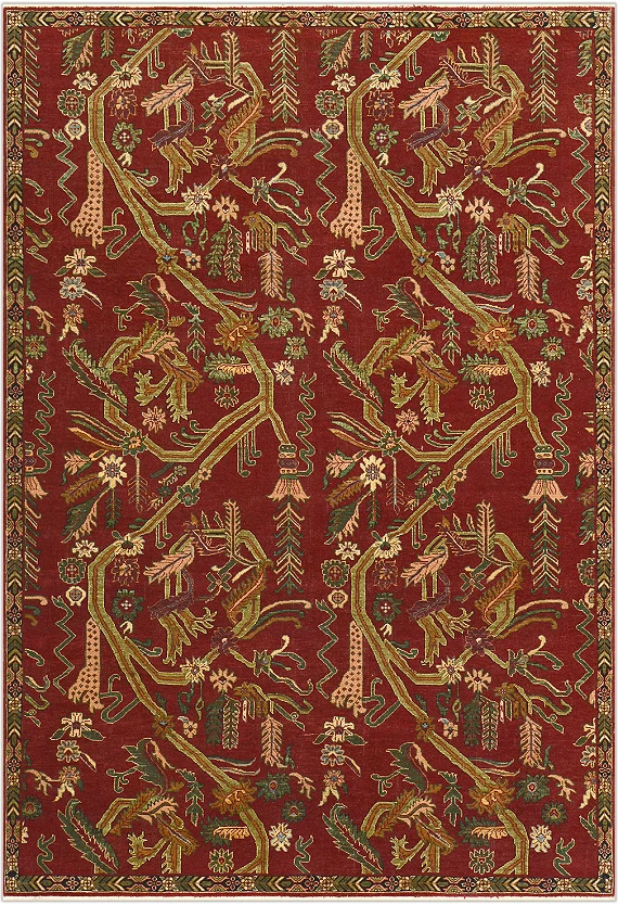 Шерстяной Индийский ковер Sultanabad Vintage №1028 272x186cm