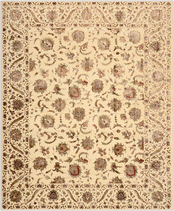 Индийский Tabrizi ковер №2585 310x249cm из шелка и шерсти