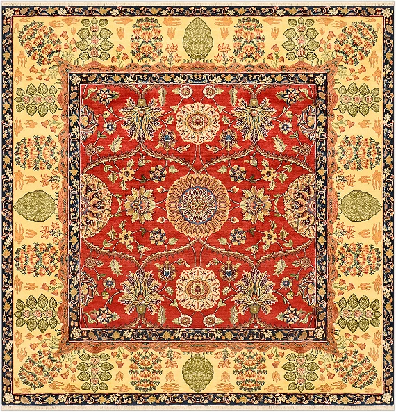 Шерстяной Индийский ковер Agra №1025 245x243cm