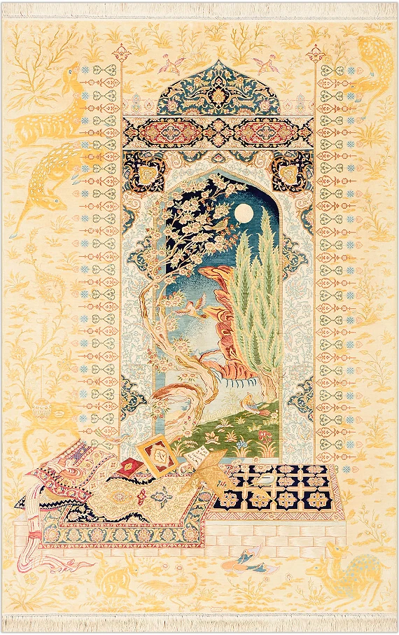 Шелковый Турецкий ковер Storyline №1617 184x123cm