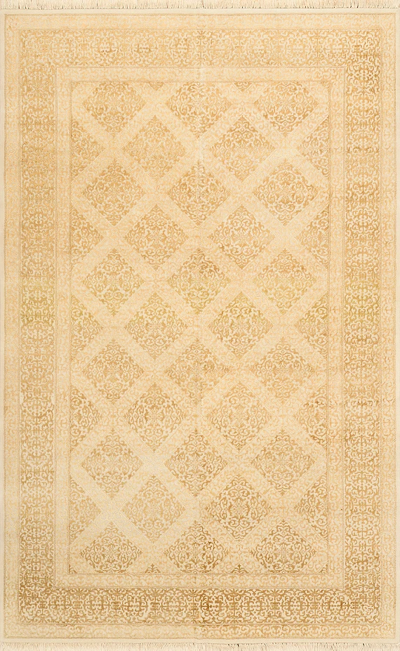 Современный Индийский ковер Empire №2134 275x174cm из шерсти и шелка в стиле неоклассика