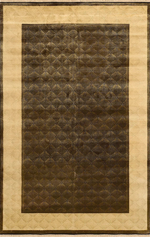 Современный Индийский ковер Moire №2209 305x195cm из шерсти и шелка в стиле неоклассика