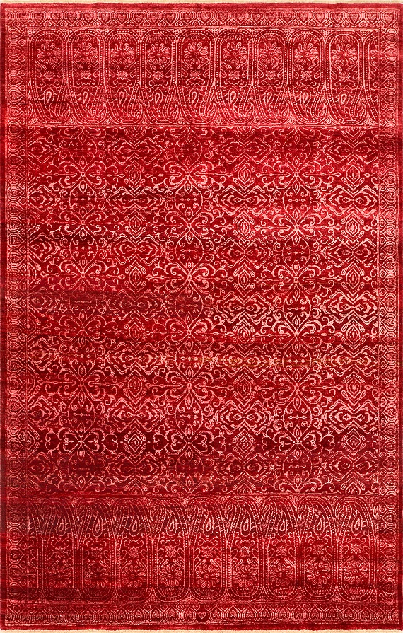 Современный Индийский ковер Paisley №2210 300x194cm из шерсти и шелка в стиле неоклассика