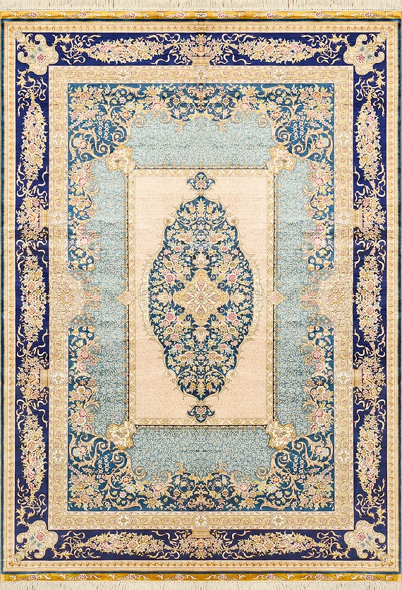 Современный Турецкий ковер Aubusson №1633 245x169cm из шелка в стиле неоклассика