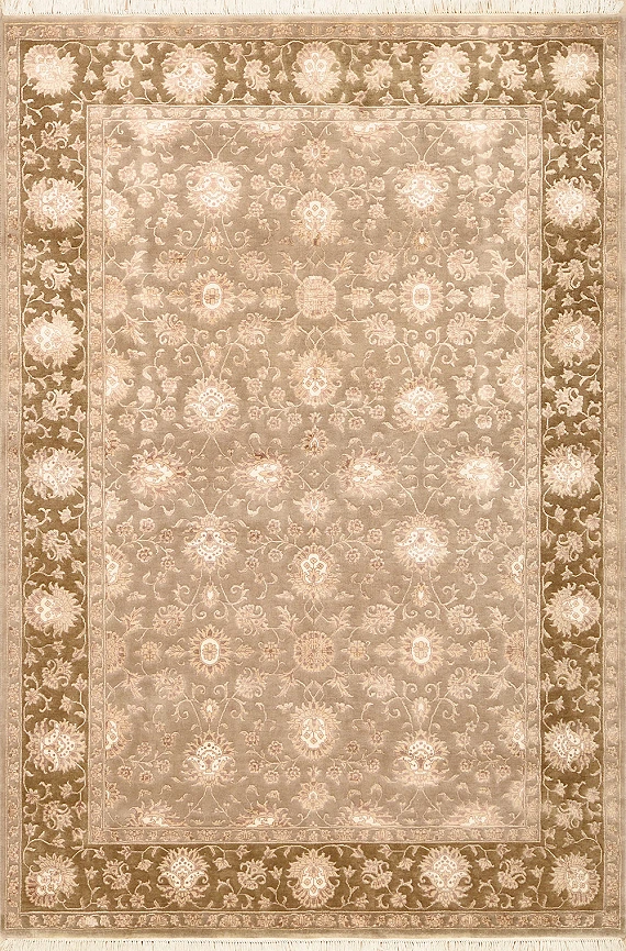 Современный Индийский ковер Tabrizi №2129 243x167cm из шерсти и шелка в стиле неоклассика